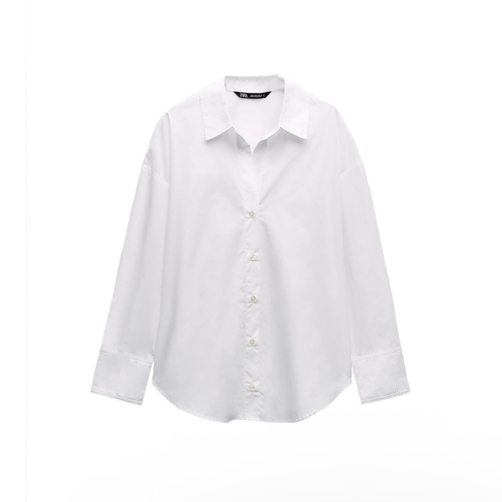 NWT Zara Button-down Classic White Shirt Size S
